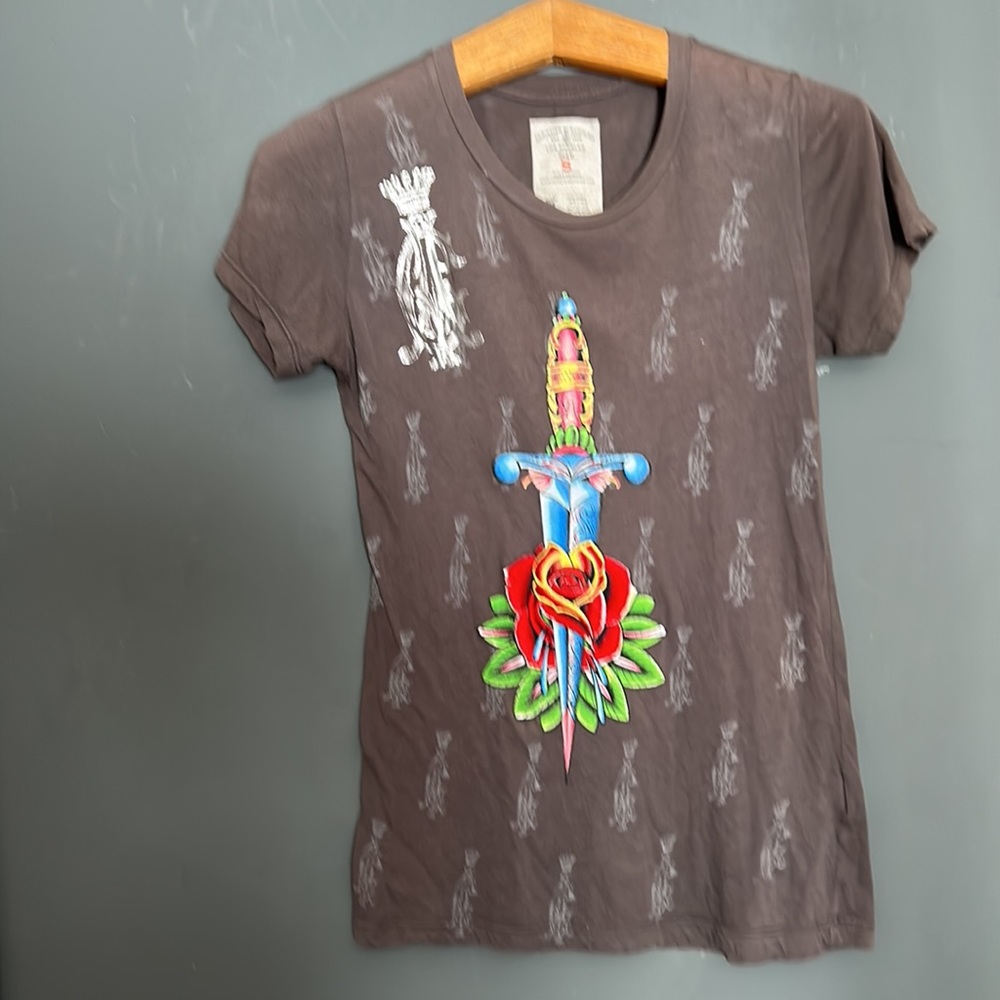 Christian Audigier T-Shirt women’s size S Dagger&Rose